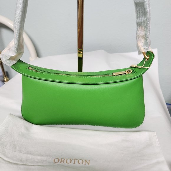 Gorgeous Oroton Sydney AU Garden Green Leather North Shoulder Bag NWT - Picture 10 of 11
